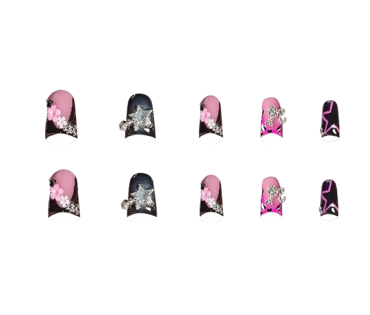 Star Flower Press On Nails