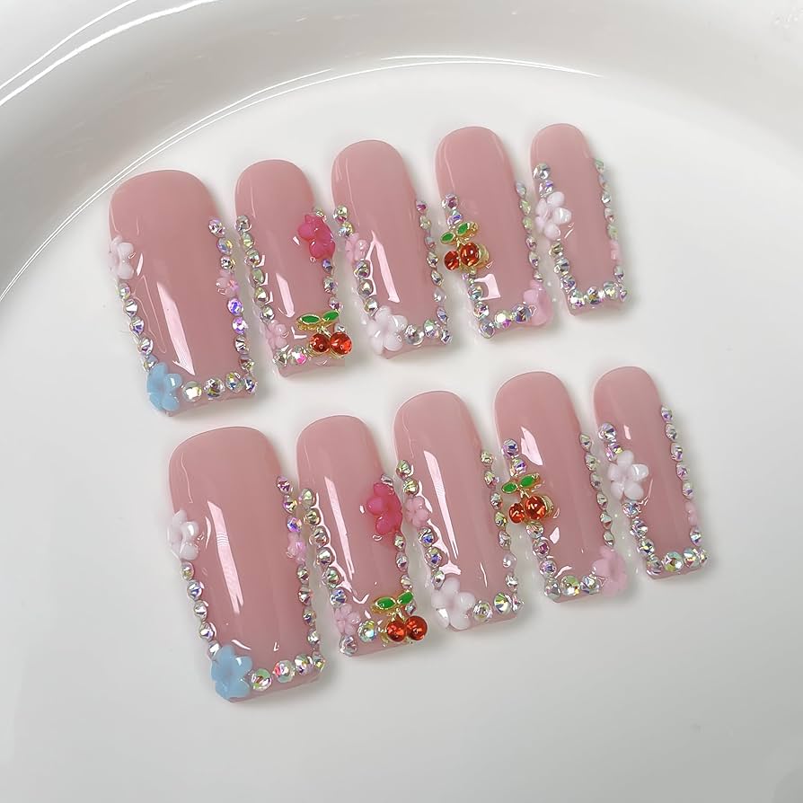 Blush Petals Press On Nails
