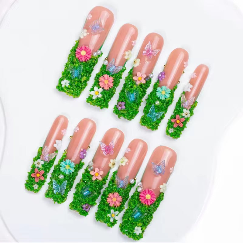 Flower Garden Press On Nails