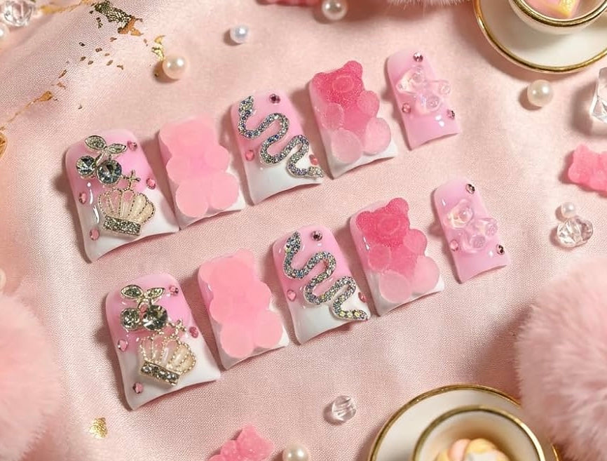 Glow Bear Press On Nails