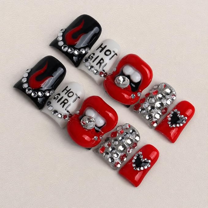 Hot Girl Press On Nails
