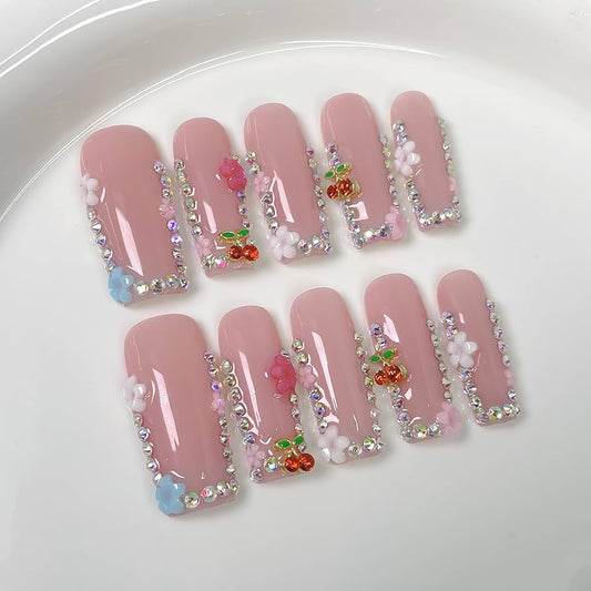 Blush Petals Press On Nails