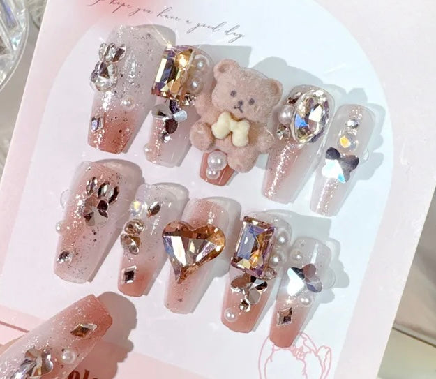 Teddy Bear Love Press On Nails