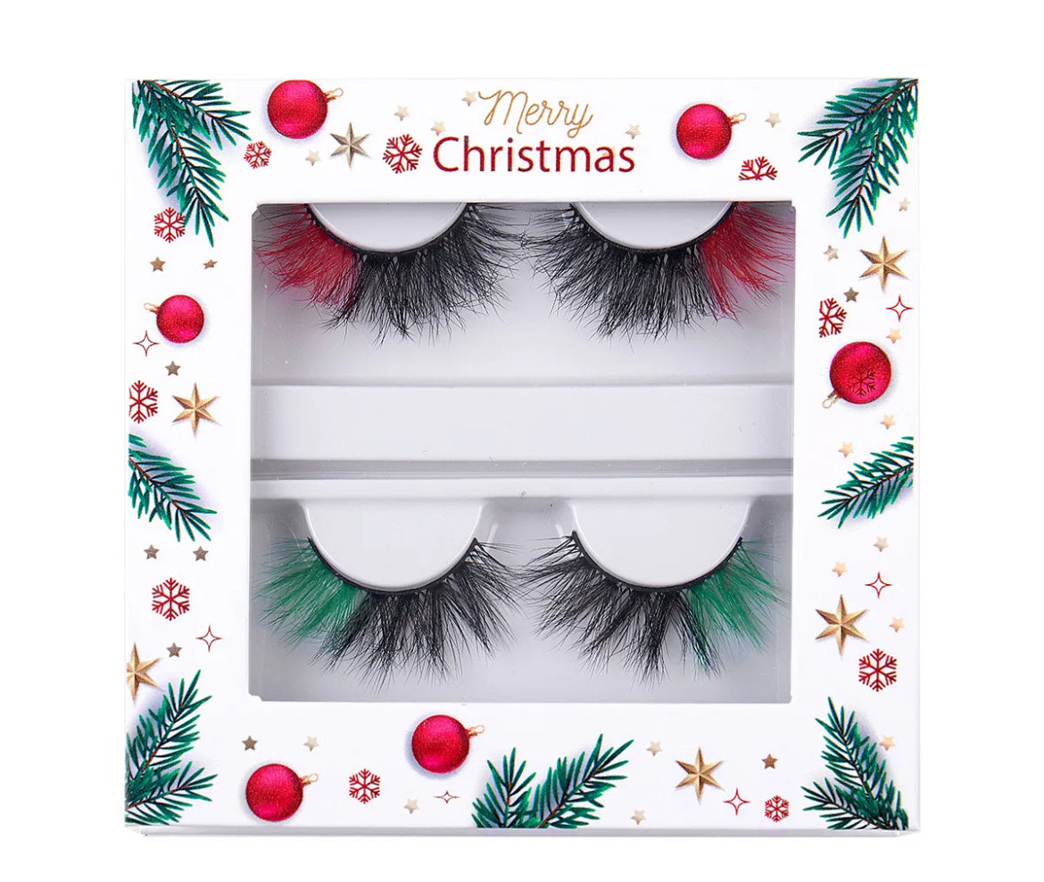Red & Green Mix Lashes
