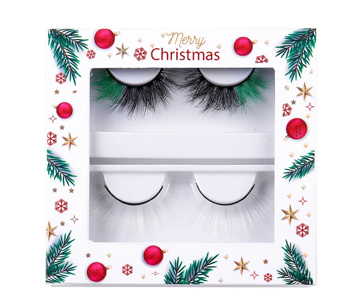 Green & White Mix Lashes