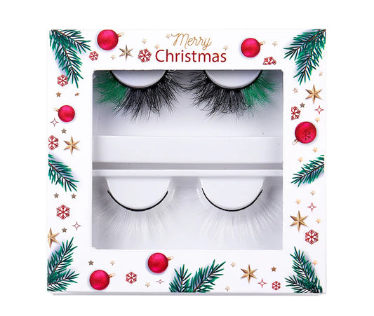 Green & White Mix Lashes