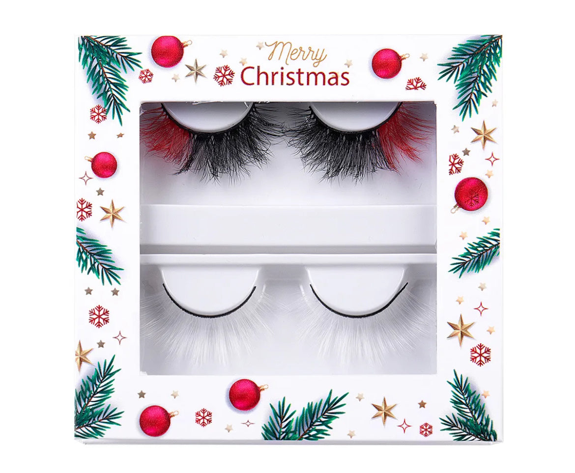 White & Red Mix Lashes