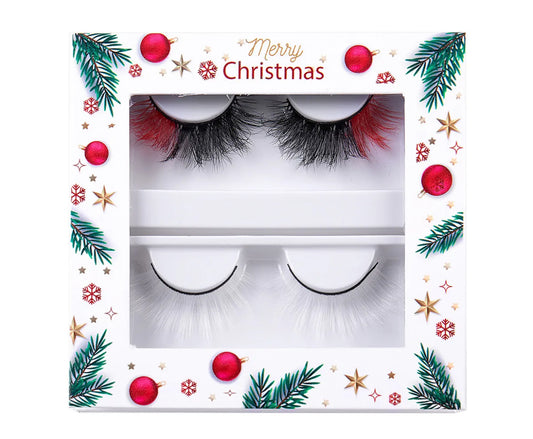 White & Red Mix Lashes