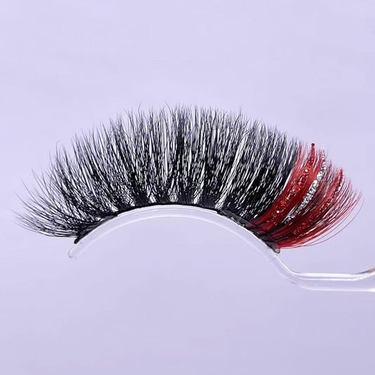 Red Glitter Lashes