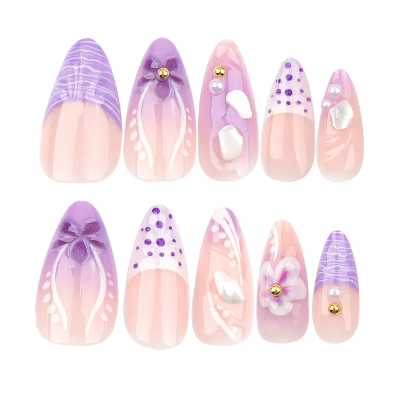 Flower Petals Press On Nails