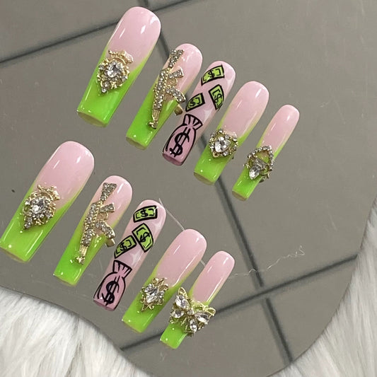 Money Bag Press On Nails